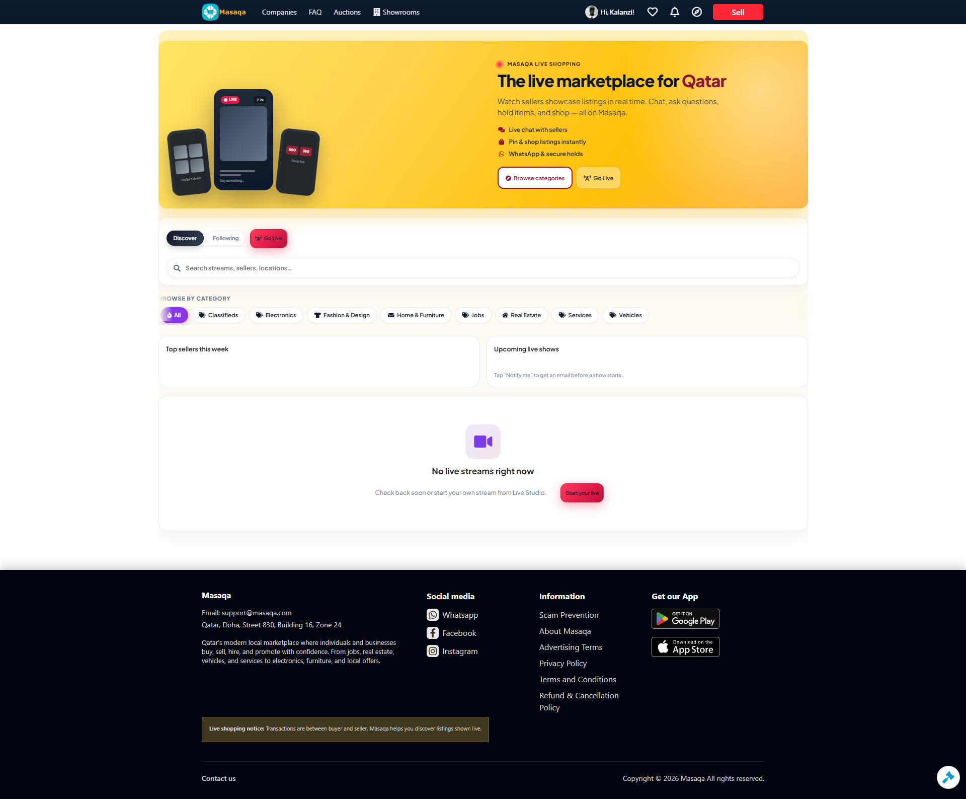 Masaqa Introduces Live Selling: The Future of Buying and Selling in Qatar